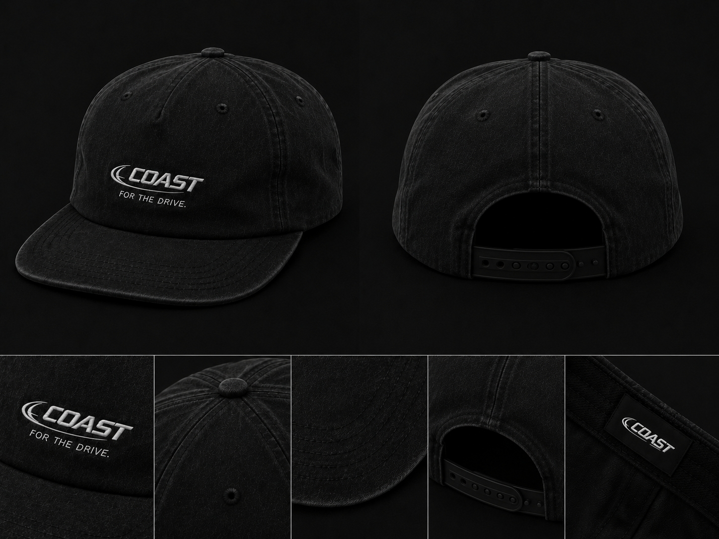COAST 5-Panel Cap - Vintage Black