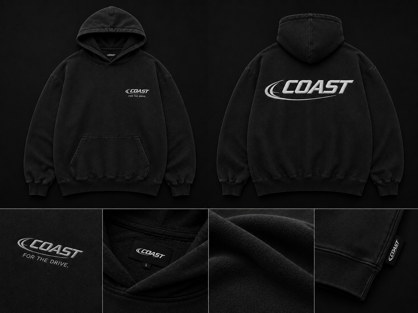 COAST Heavy Hoodie - Vintage Black